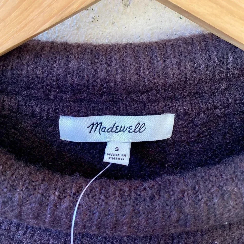 NWT Madewell Fulton Puff Neck Trim Pullover Small